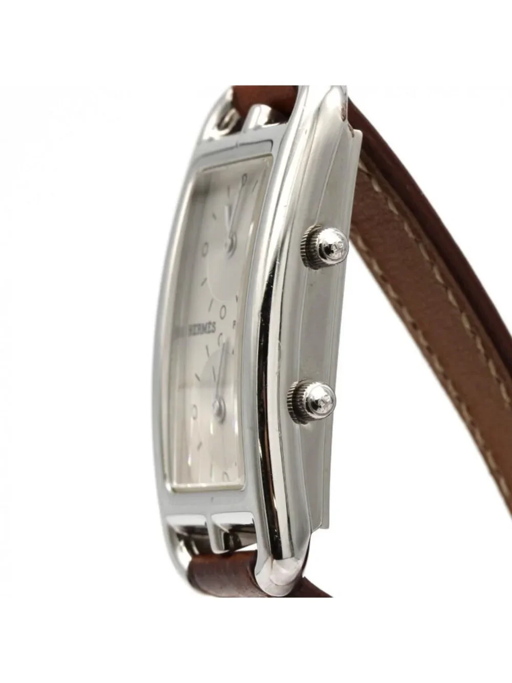Hermes Cape Cod Deux Zone Double Tour SS Quartz Watch